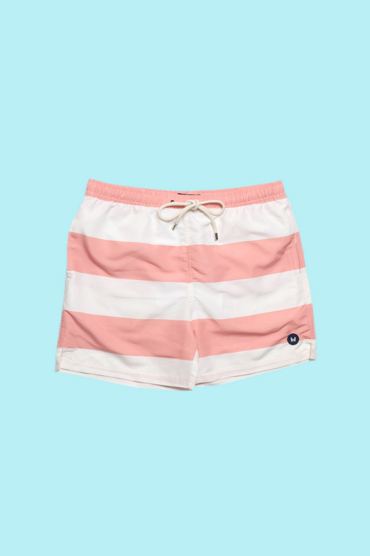 Bañador Infantil Raya Ancha Coral