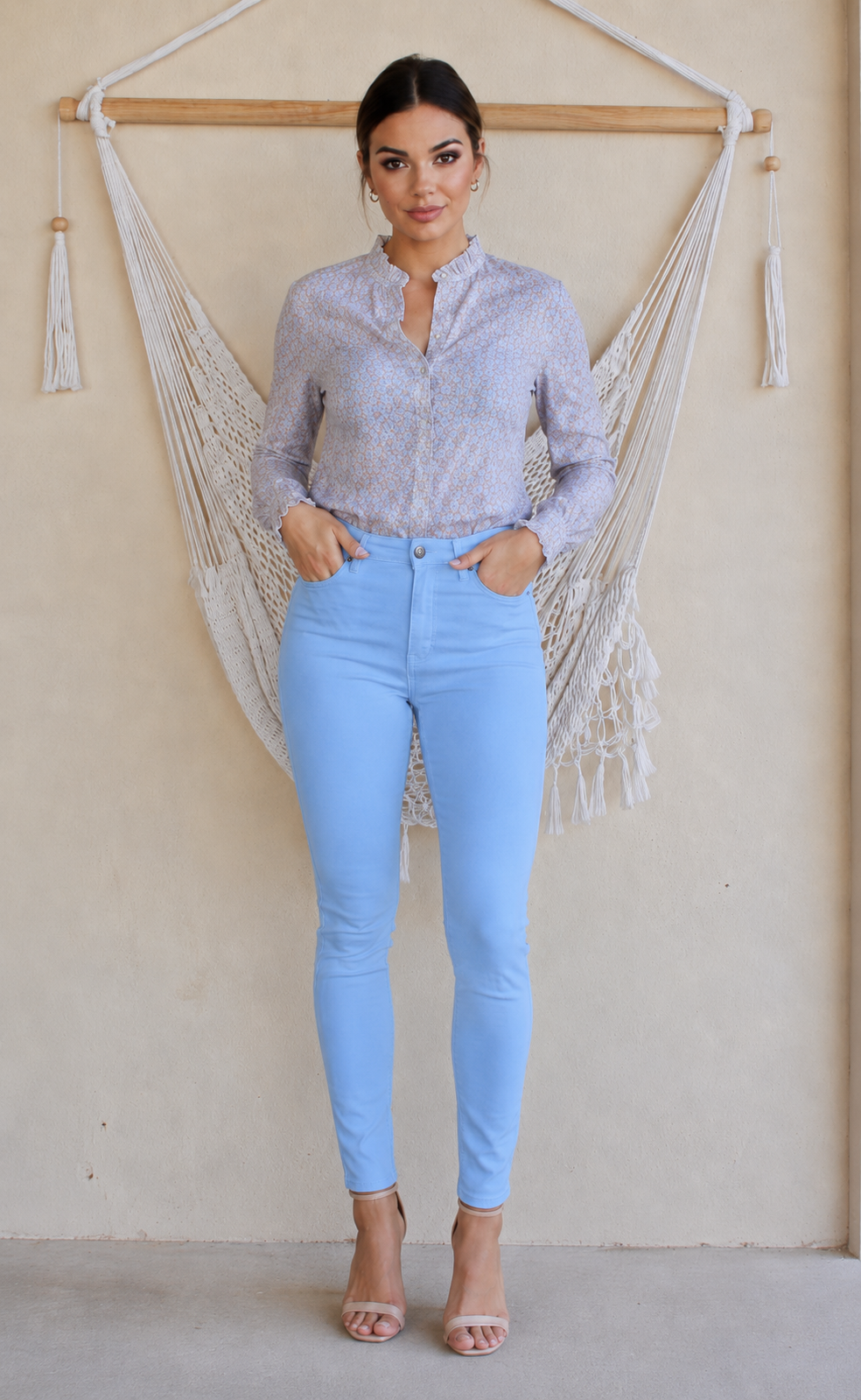 Pantalón Chica 5 Bolsillos Celeste