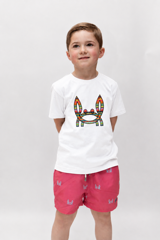 Camiseta Infantil Blanca Cangrejito Étnico