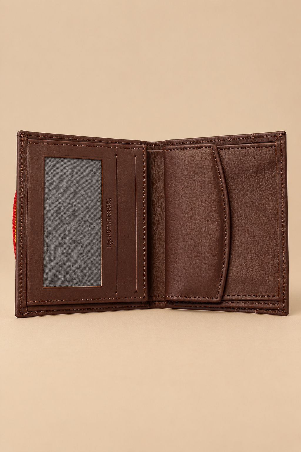 Cartera Cuero Marrón Cinta Elástica