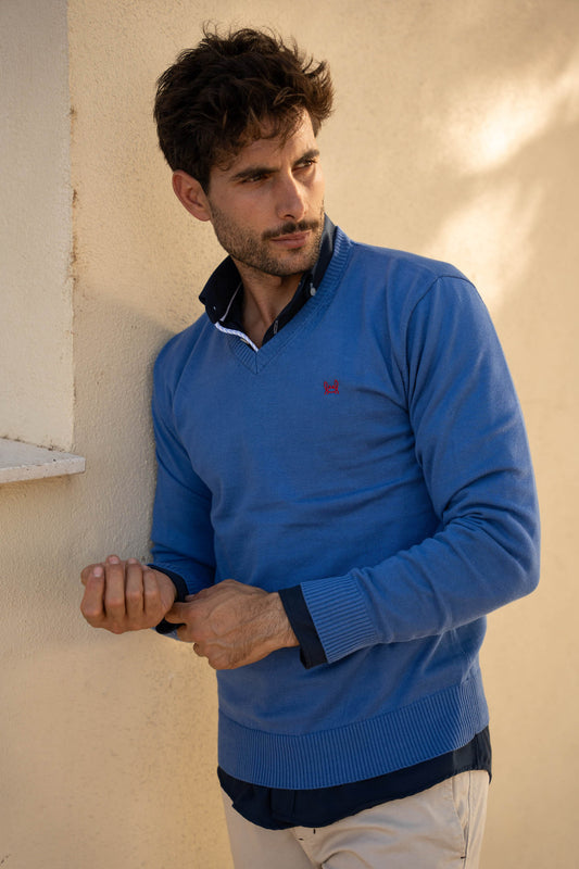 Jersey Algodón Azul Tinta