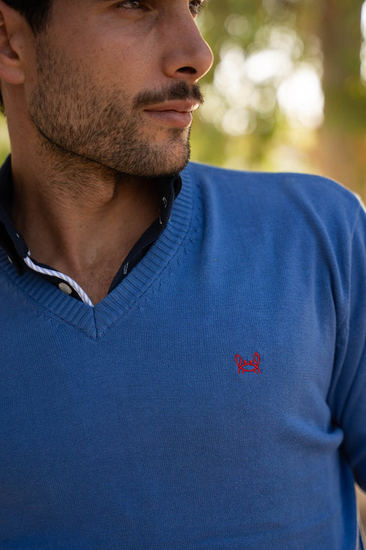 Jersey Algodón Azul Tinta