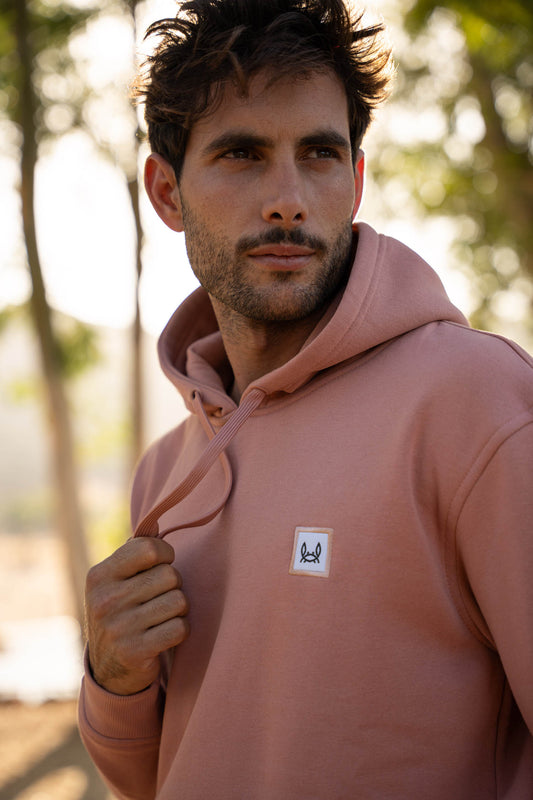 Sudadera Capucha Parche Rosa