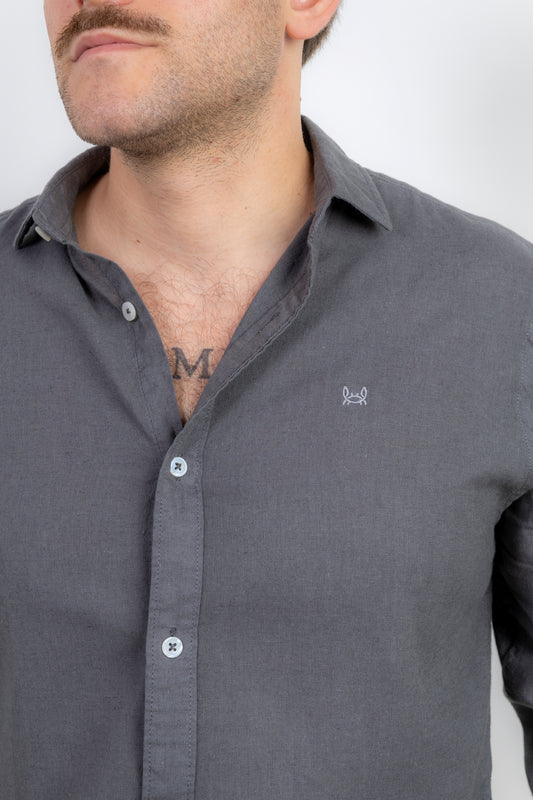 Camisa Lino Gris Ceniza | Capri