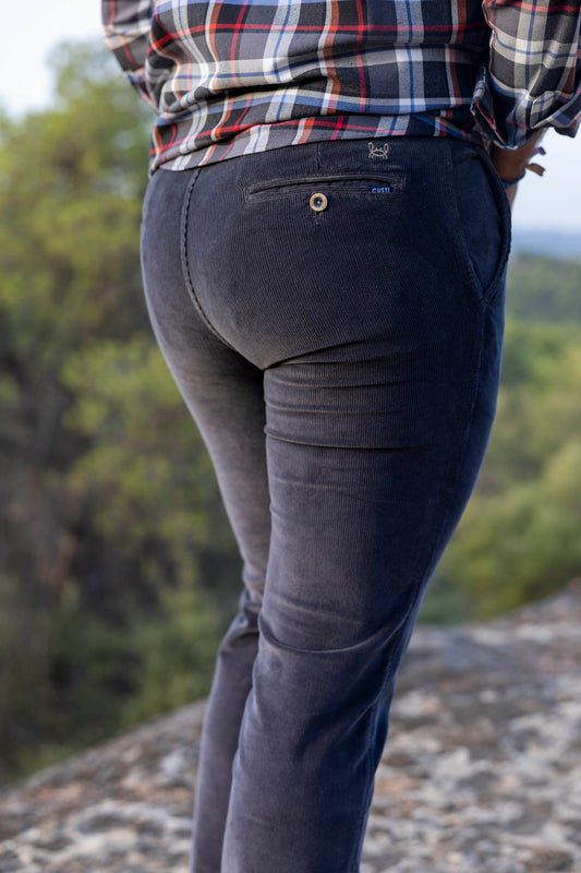 Pantalón Pana Gris Plomo