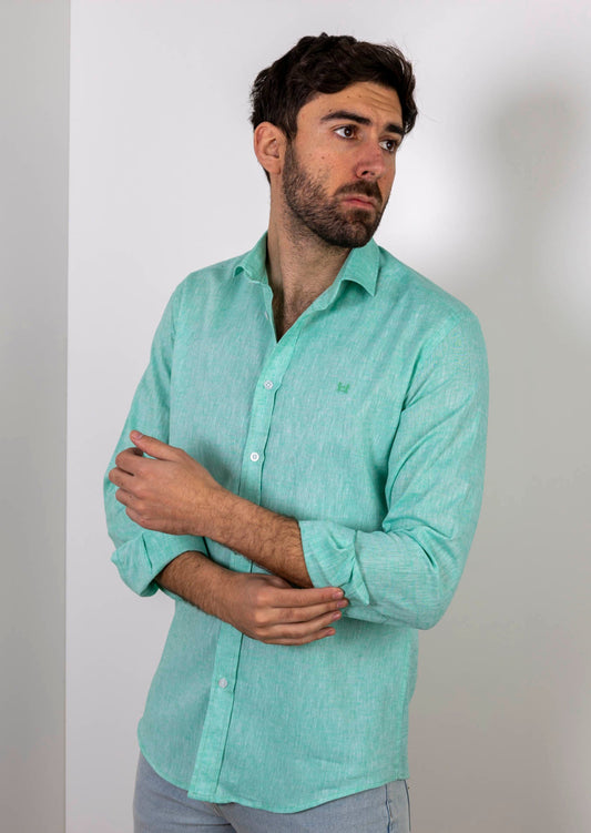 Camisa Lino Verde | Ibiza