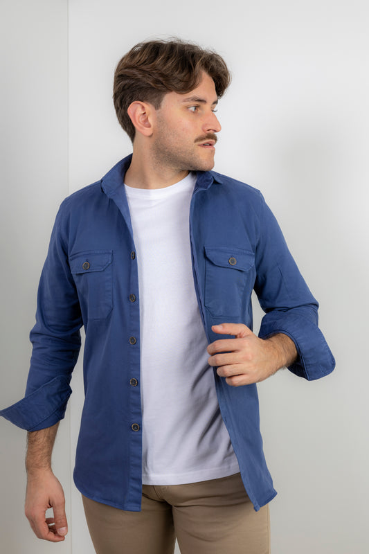 Chaqueta Algodón Lavada Azul Indigo | Cazorla