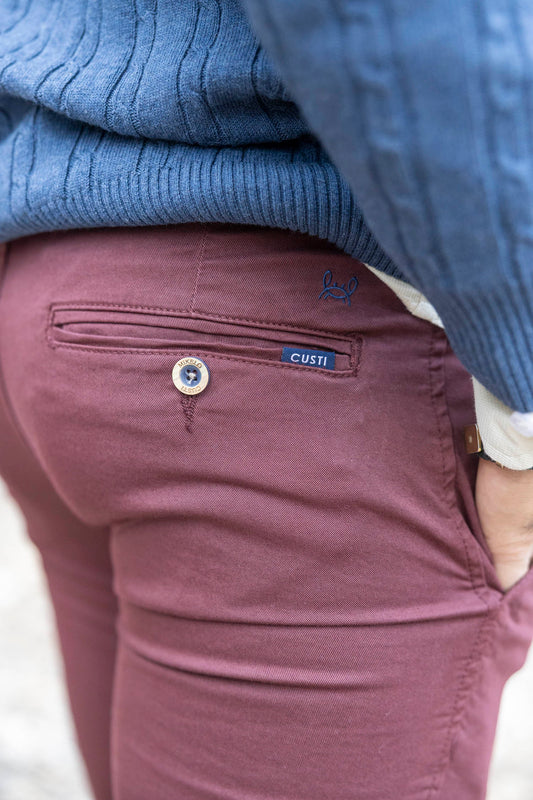 Pantalón Chino Elástico Granate | Jesulín