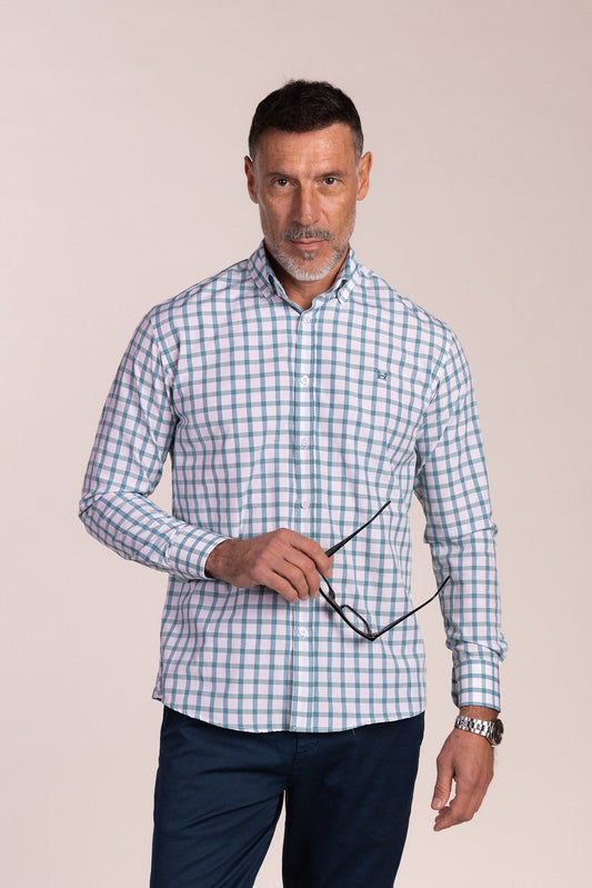 Camisa Cuadro Turquesa | Santoña