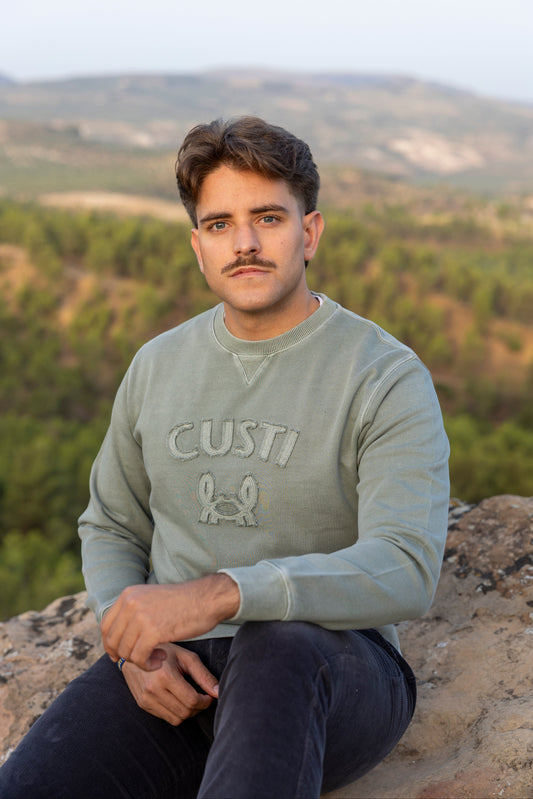 Sudadera Lavada Cangrejito Verde Kaki | Bari