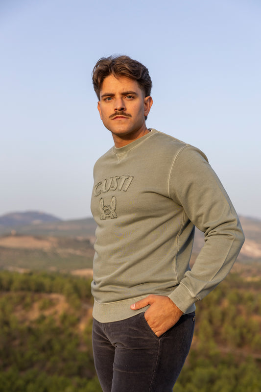 Sudadera Lavada Cangrejito Verde Kaki | Bari