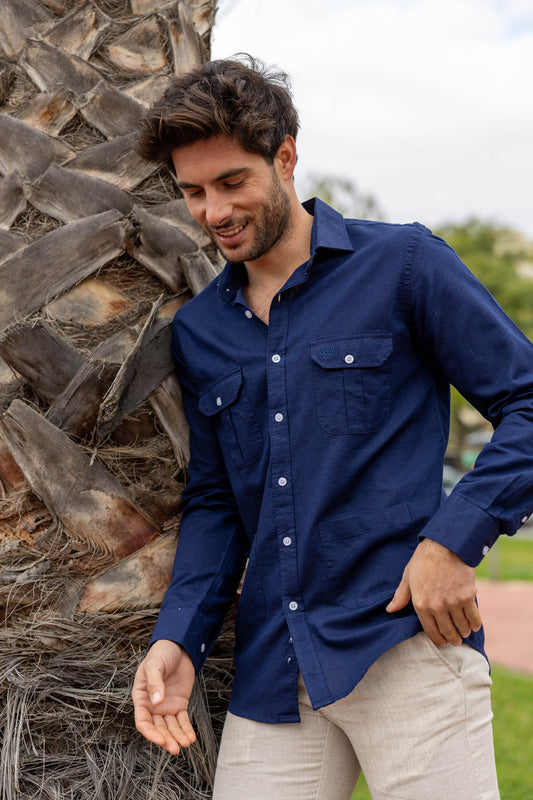 Guayabera Lino Marino