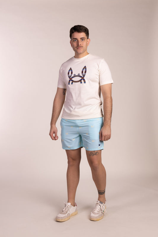 Bañador Estampado Cangrejito Turquesa