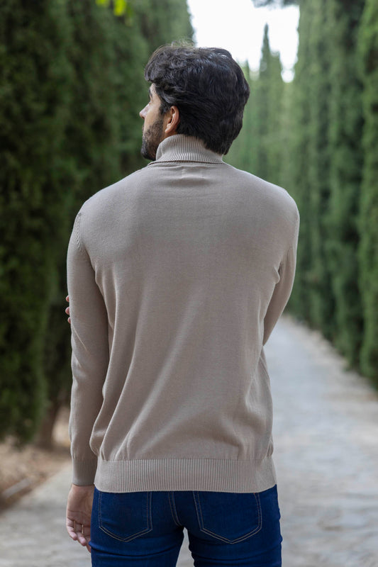 Jersey Cuello Vuelto Beige
