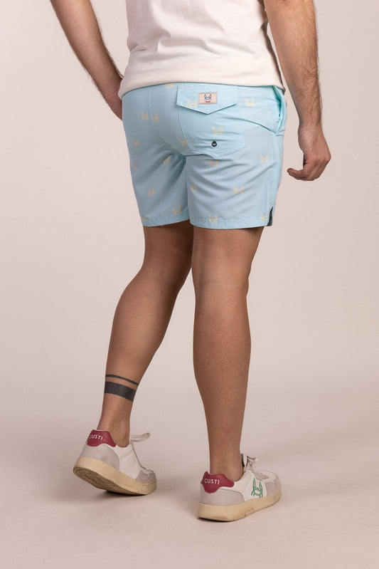 Bañador Estampado Cangrejito Turquesa