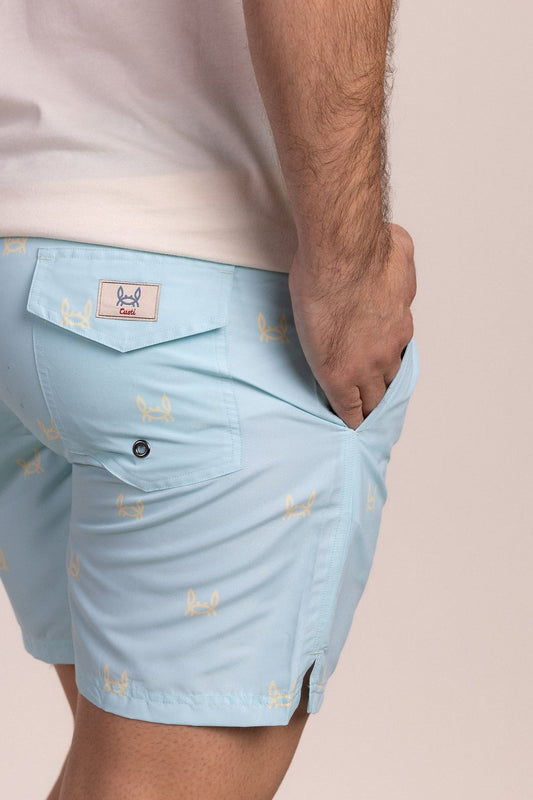 Bañador Estampado Cangrejito Turquesa