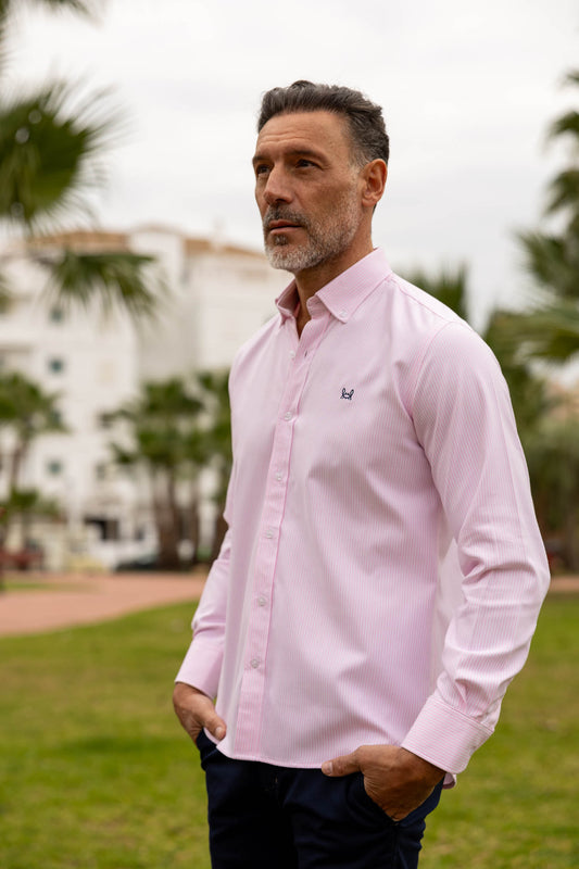 Camisa Rayas Oxford Rosa | Córdoba