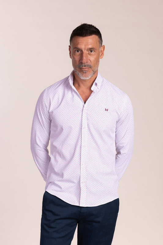 Camisa Estampada Granate & Celeste | Baeza