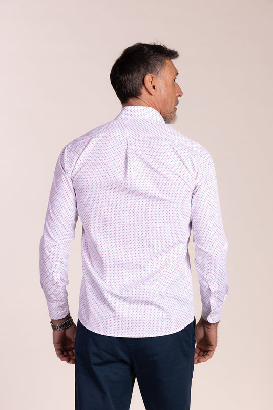 Camisa Estampada Granate & Celeste | Baeza