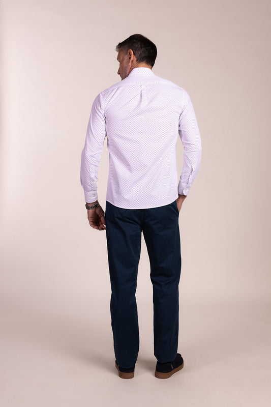 Camisa Estampada Granate & Celeste | Baeza