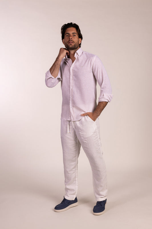 Camisa Lino Raya Beige | Ubrique