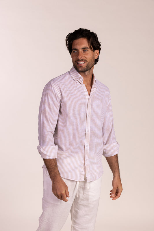 Camisa Lino Raya Beige | Ubrique