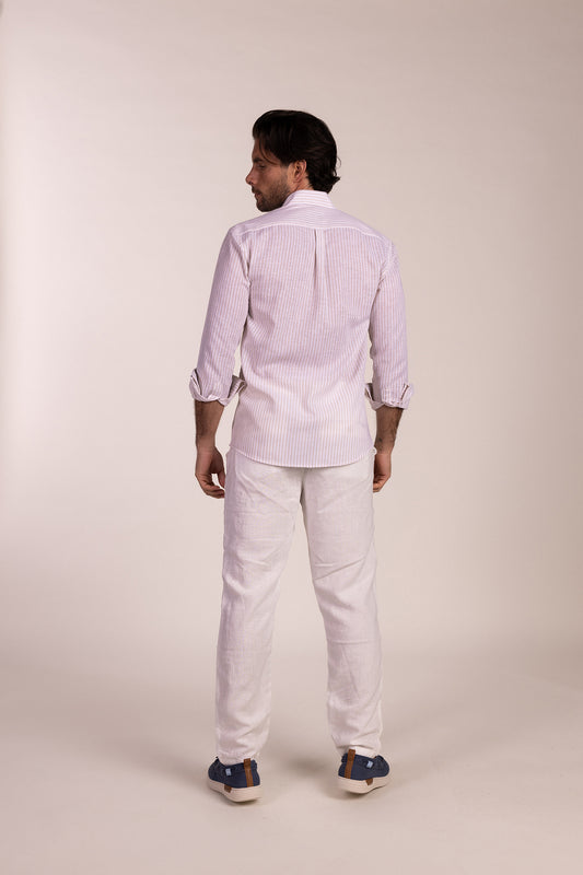 Camisa Lino Raya Beige | Ubrique