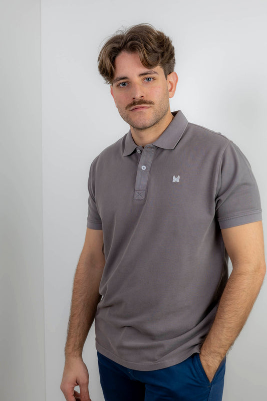 Polo Efecto Desgastado Gris