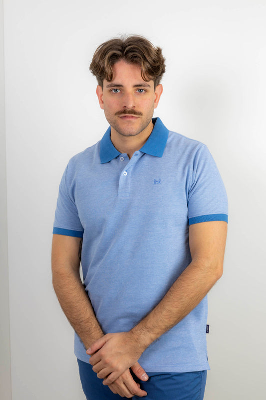 Polo Estructura Jacquard Azul | Denis