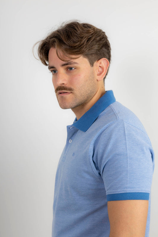 Polo Estructura Jacquard Azul | Denis