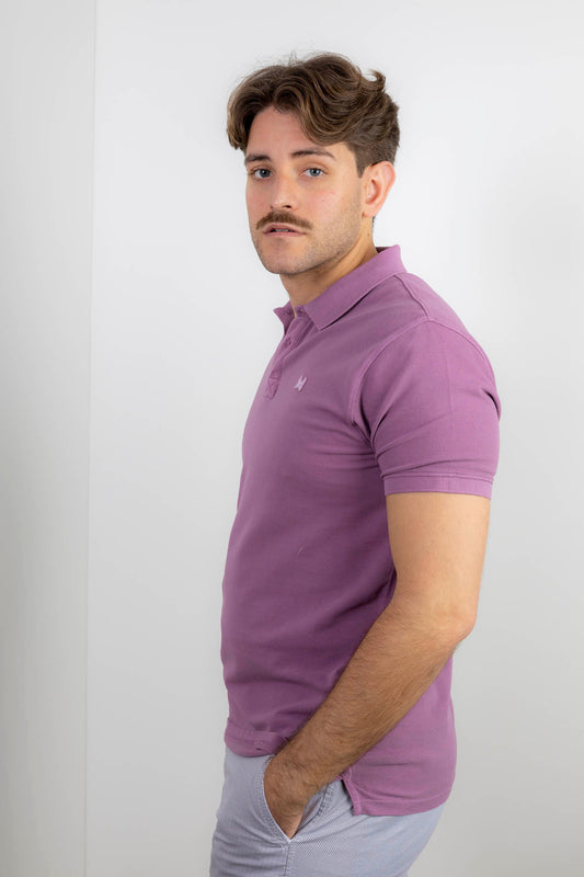 Polo Efecto Desgastado Berenjena