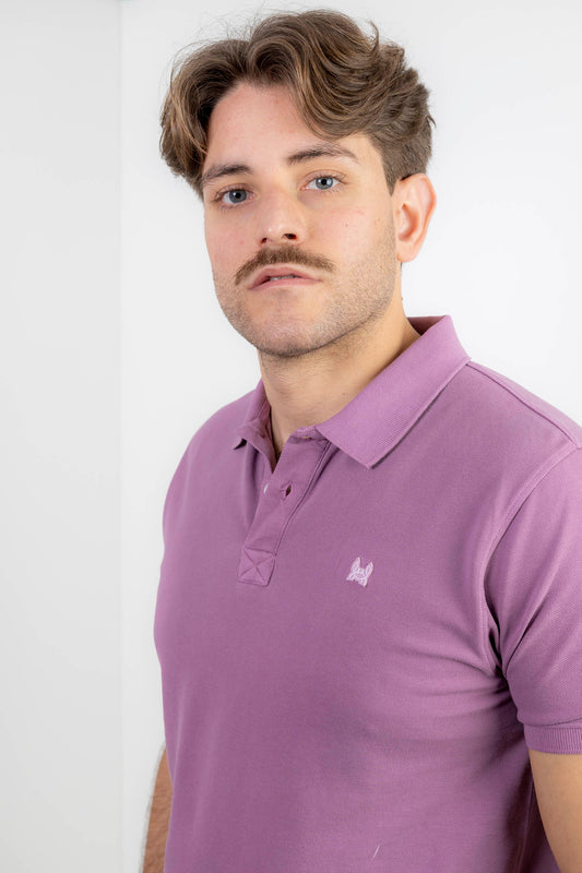 Polo Efecto Desgastado Berenjena