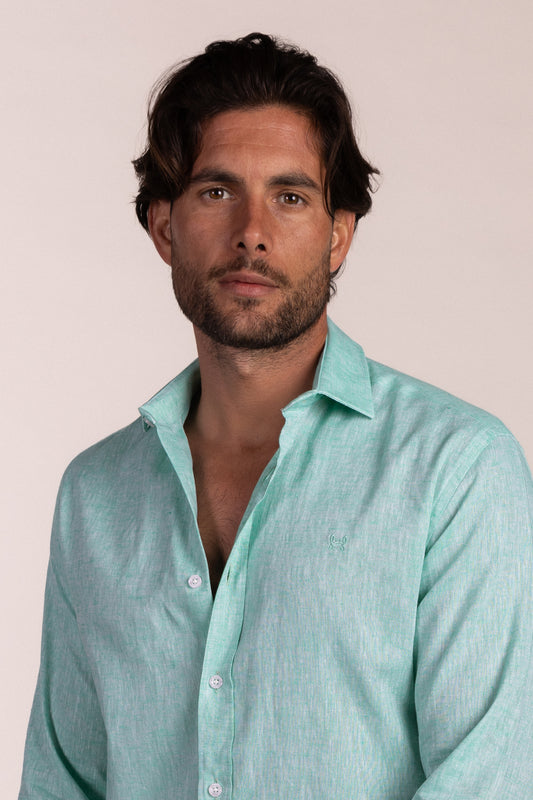 Camisa Lino Verde Mar | Ibiza