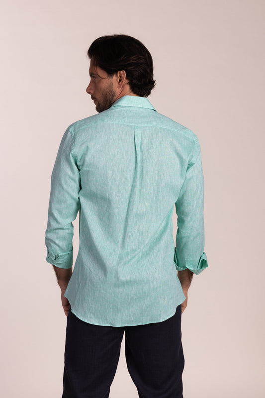 Camisa Lino Verde Mar | Ibiza