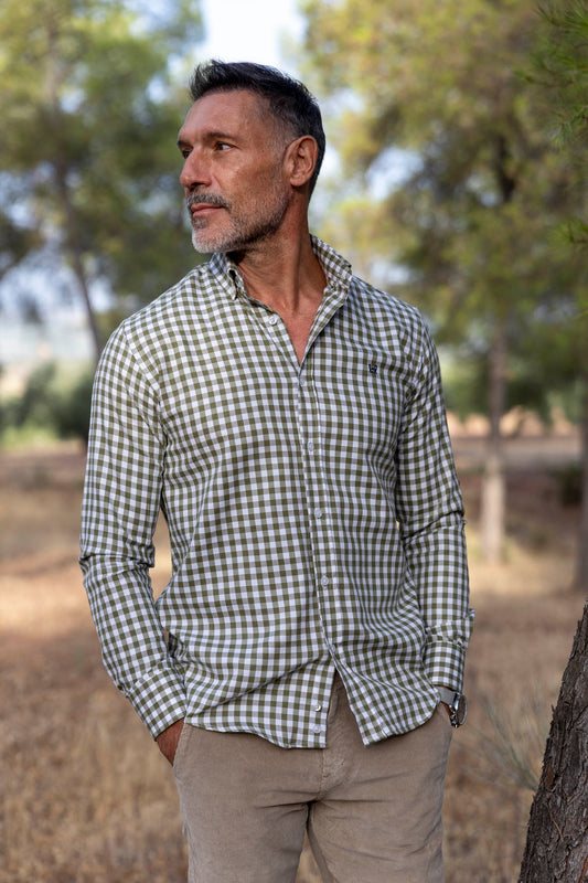 Camisa Cuadros Villela Kaki | Valladolid