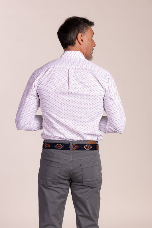 Camisa Estampada Kaki & Naranja | Baeza