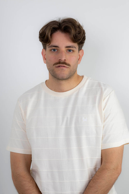 Camiseta Raya Jacquard Piedra | Niza