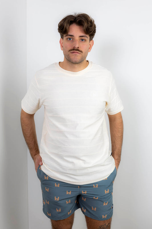 Camiseta Raya Jacquard Piedra | Niza