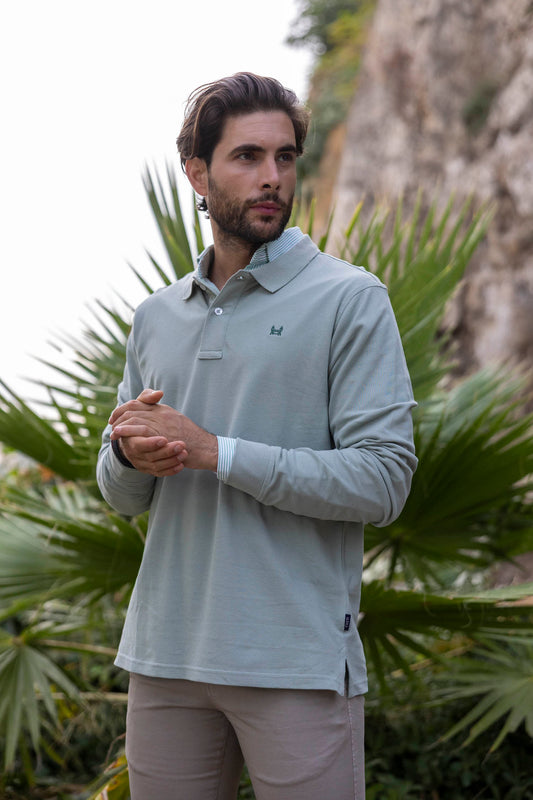 Polo Básico Manga Larga | Verde Claro
