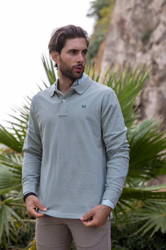 Polo Básico Manga Larga | Verde Claro