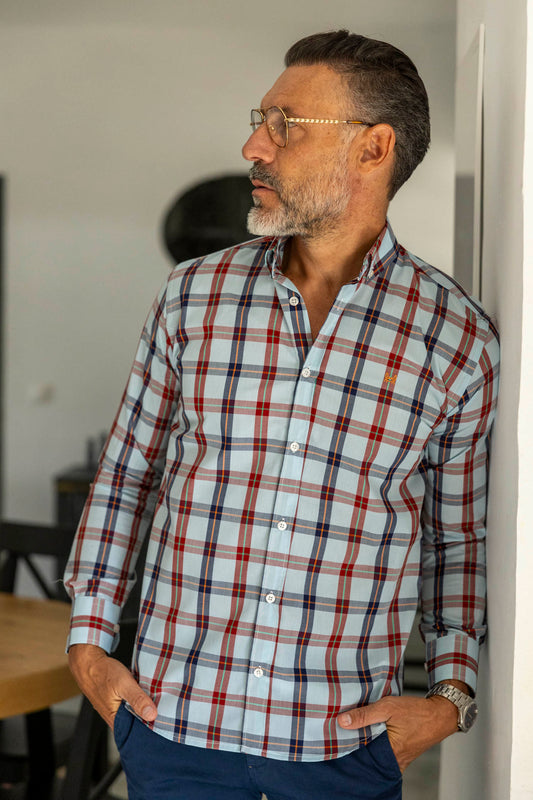 Camisa Cuadro Celeste | Irlanda