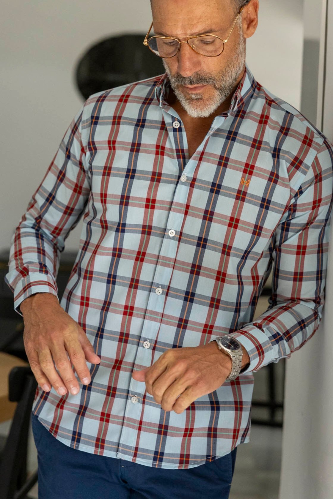 Camisa Cuadro Celeste | Irlanda