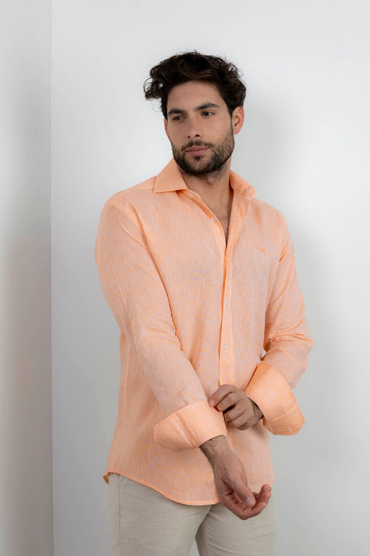 Camisa Lino Naranja | Ibiza