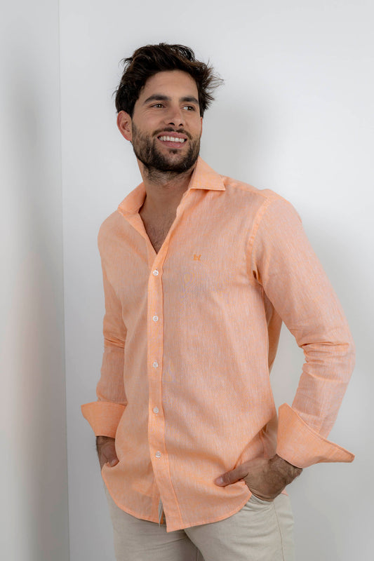 Camisa Lino Naranja | Ibiza