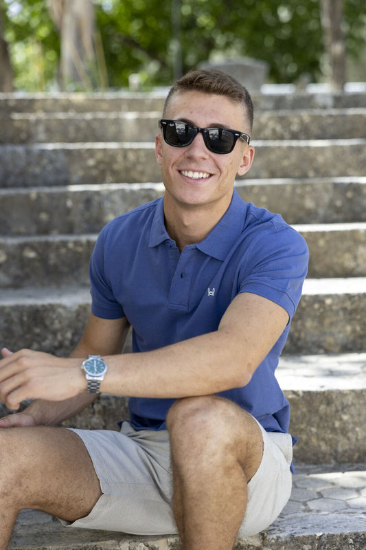 Polo Básico Azul Medio