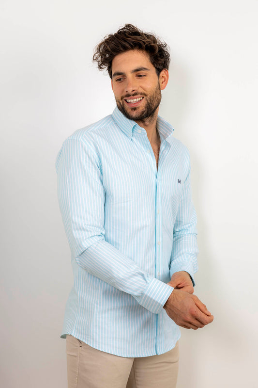 Camisa Rayas Oxford Turquesa | Sevilla