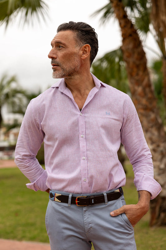 Camisa Lino Mini Raya Rosa | Huesca