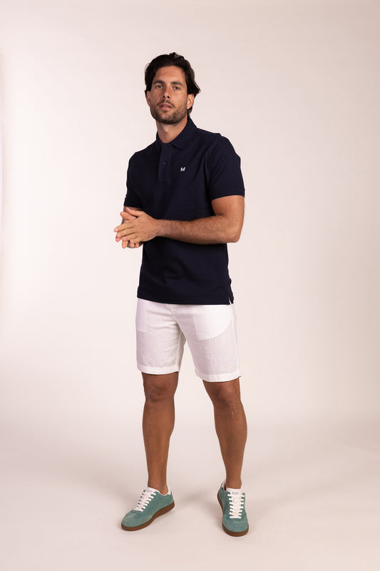 Polo Básico Manga Corta Azul Marino