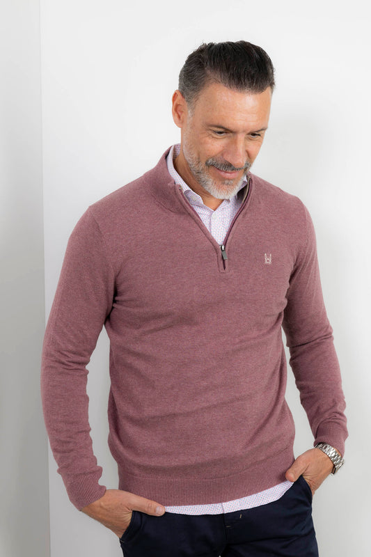 Jersey Media Cremallera Granate