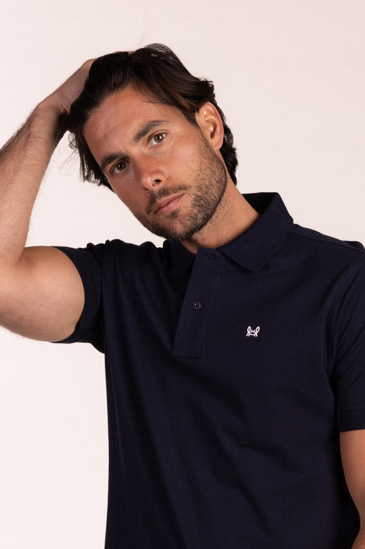 Polo Básico Manga Corta Azul Marino